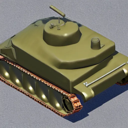 Image similar to Low polygpm render of a tank on a white background, isometric 3d, ultra HD