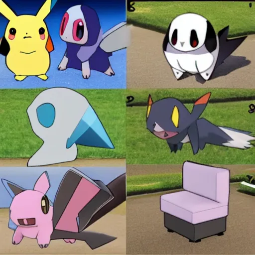 Image similar to gen 7 pokemon that looks like a chair