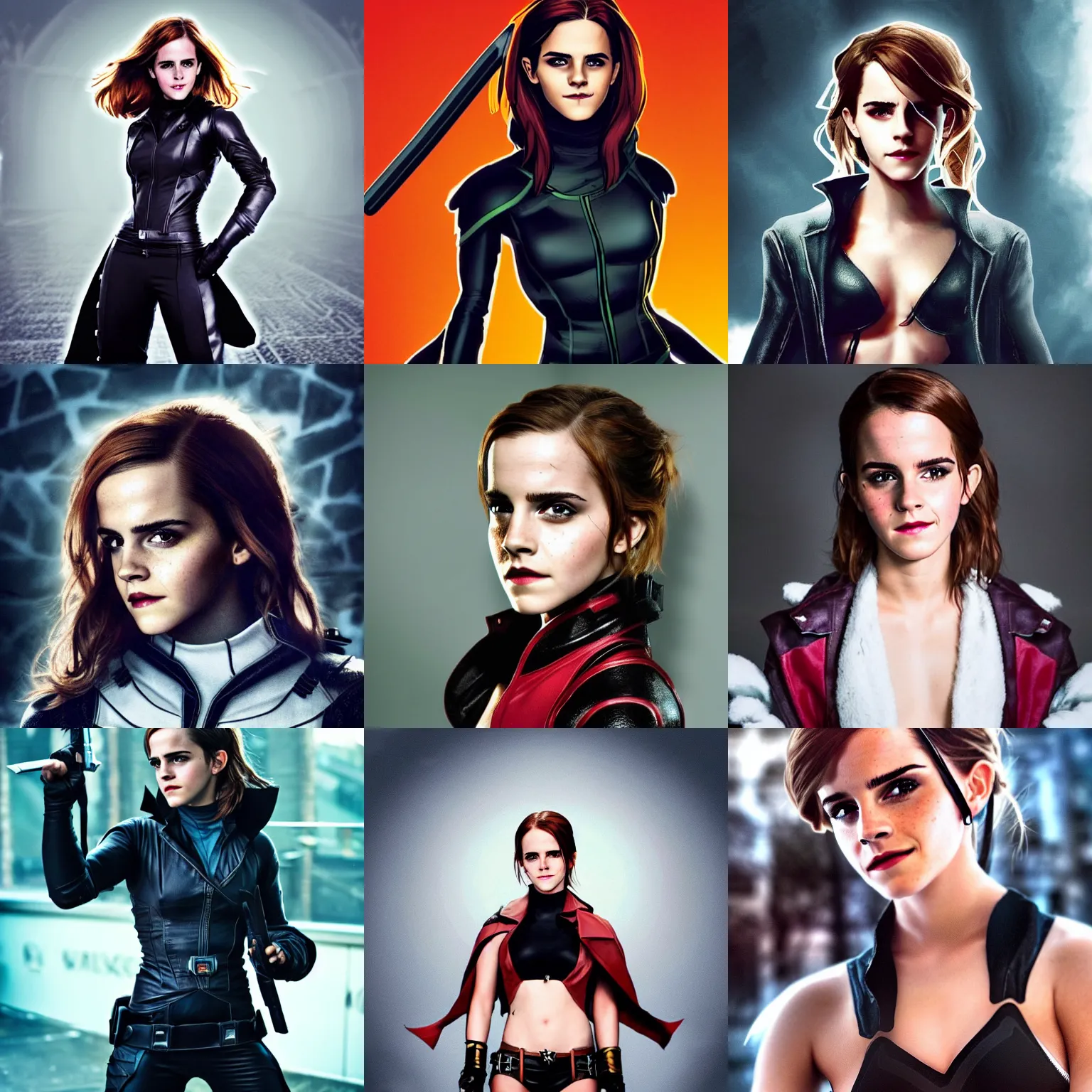 Prompt: a picture of Emma Watson cosplaying Rogue from the X-men comics, instagram post, beautiful cosplay, comic-con, portrait photography 4k