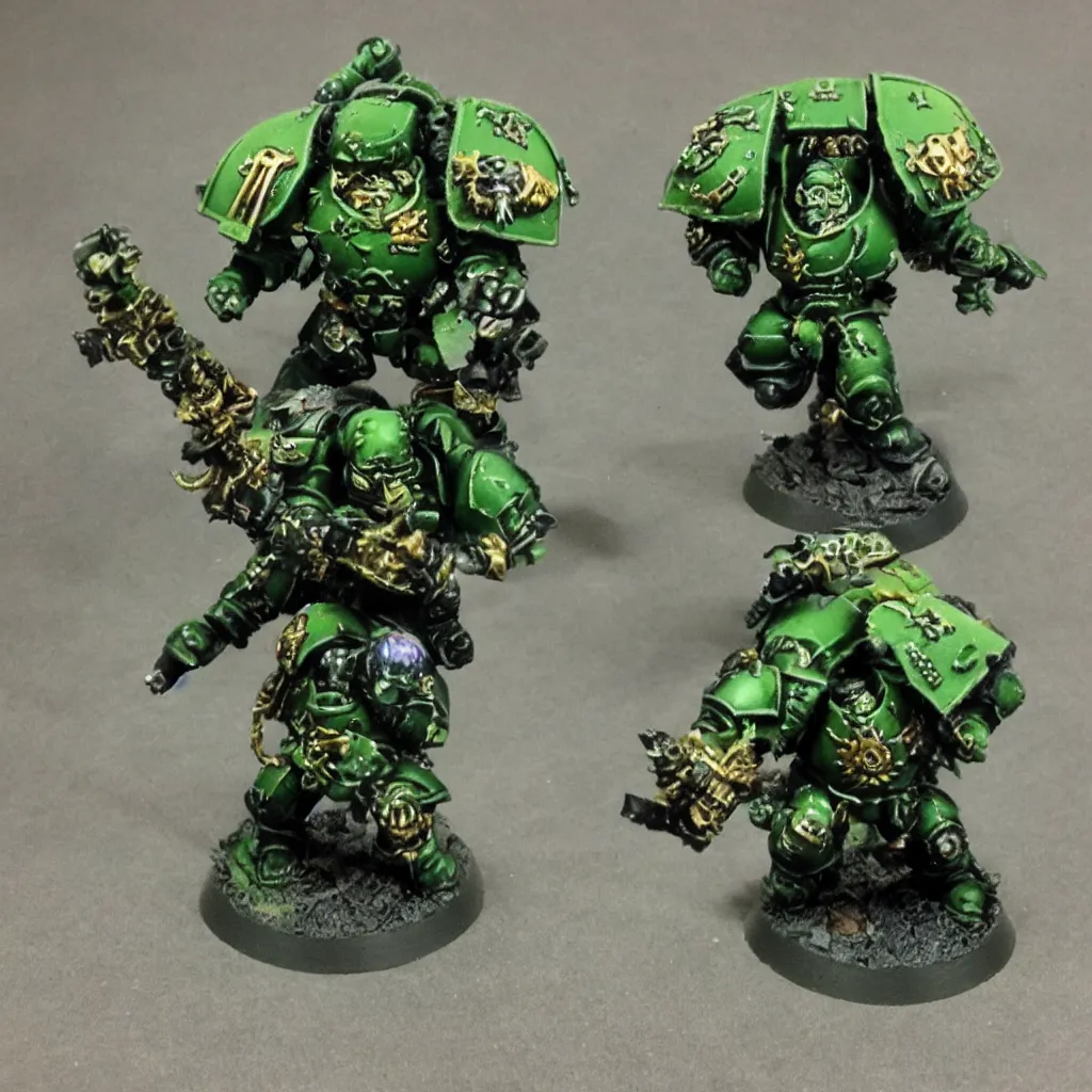 Prompt: green chaos space marine