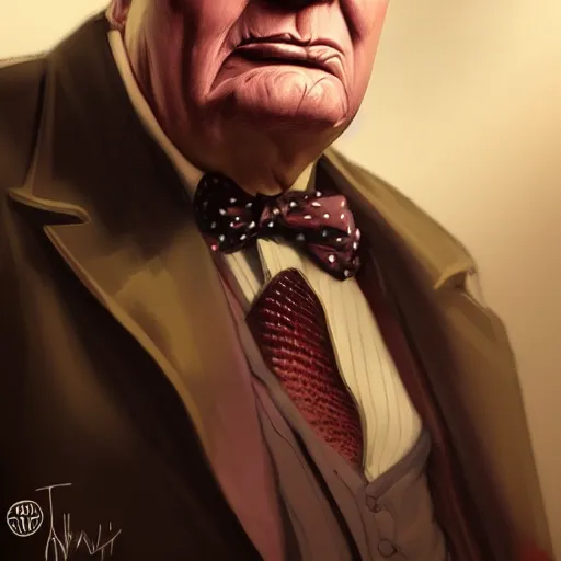 Prompt: Winston Churchill as Thanos, digital art, artstation