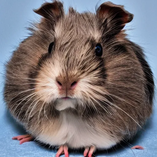 Prompt: grey abyssinian guinea pig photo realistic