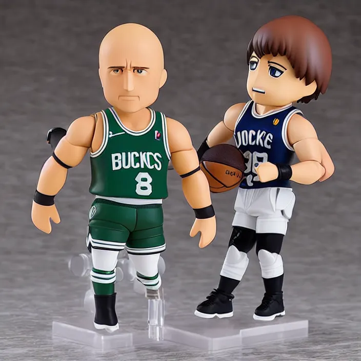 Image similar to larry bird, an anime nendoroid of dwayne the rock johnson, figurine, detailed product photo