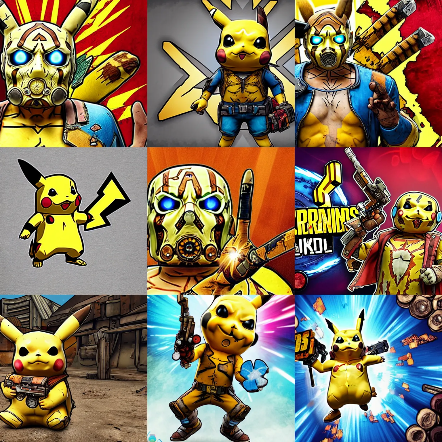 Prompt: borderlands pikachu