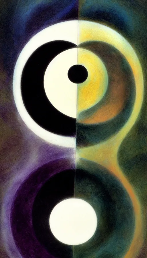 Prompt: Abstract representation of ying Yang concept, by Brian Froud