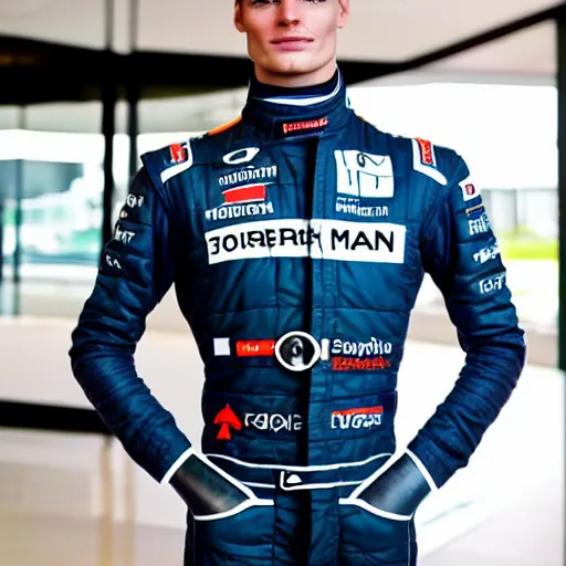 Prompt: a realistic detailed photo of a guy who is an attractive humanoid who is half robot and half humanoid, who is a male android, f 1 driver max verstappen, shiny skin, posing like a statue, blank stare, by the pool, on display