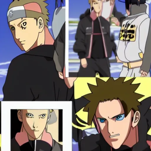 Prompt: Ryan Gosling in Naruto Shippuden anime style