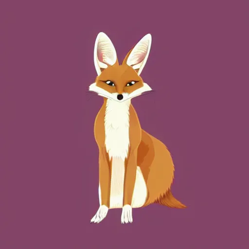 Image similar to fennec fox, clean cel shaded vector art. shutterstock. behance hd by lois van baarle, artgerm, helen huang, by makoto shinkai and ilya kuvshinov, rossdraws, illustration, foolish