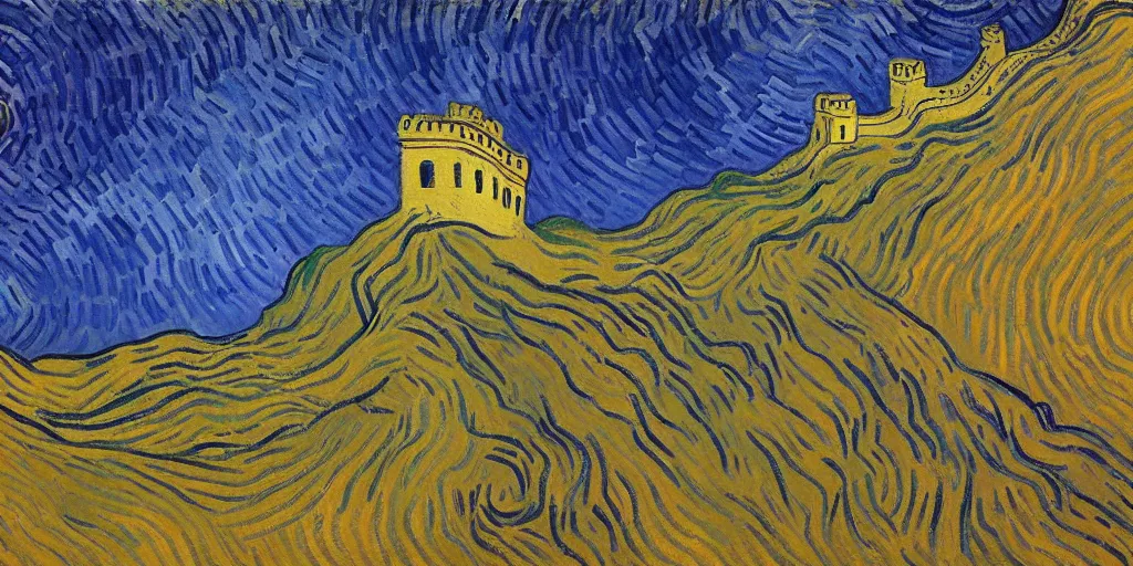 Image similar to the great wall, by vincent van gogh