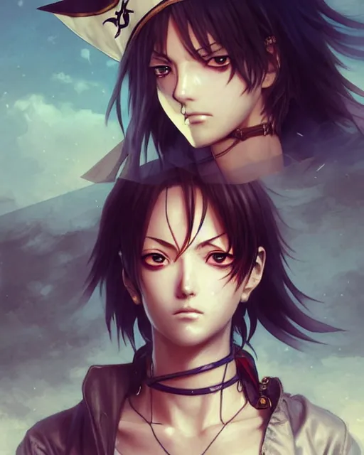 Prompt: portrait Anime Pirate on a ship Sharp fine face, pretty face, realistic shaded Perfect face, fine details. Anime. Antique Renaissance realistic shaded lighting by katsuhiro otomo ghost-in-the-shell, magali villeneuve, artgerm, rutkowski Jeremy Lipkin and Giuseppe Dangelico Pino and Michael Garmash and Rob Rey