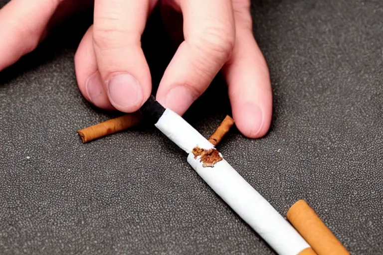 Image similar to cigarette in five fingers, thin soft hand holding cigarette, hyper realistic, natural