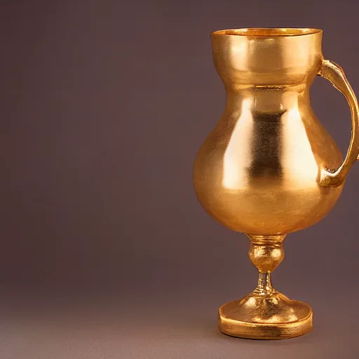 Image similar to studio photography of 1st century wine goblet and matzah, studio lighting, solid color background 8k