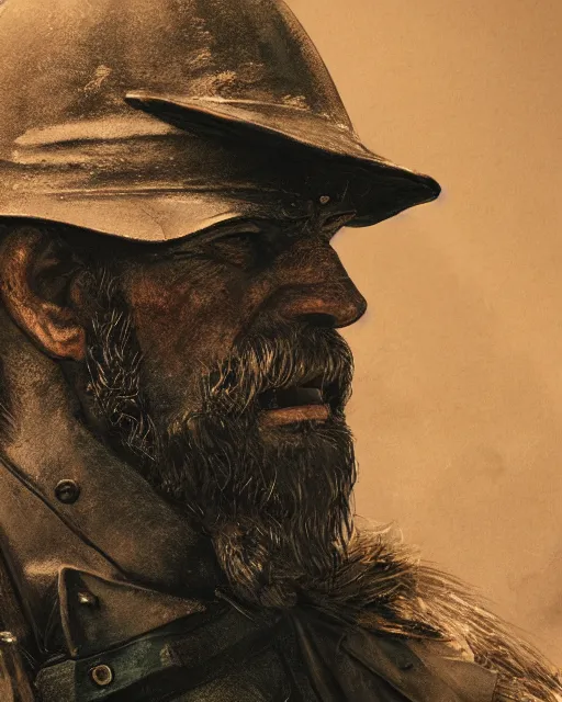 Image similar to ned kelly, close - up, epic action pose, global ullumination, intricate detail, octane render, concept art, award winning hyperrealism photorealism cinematic still