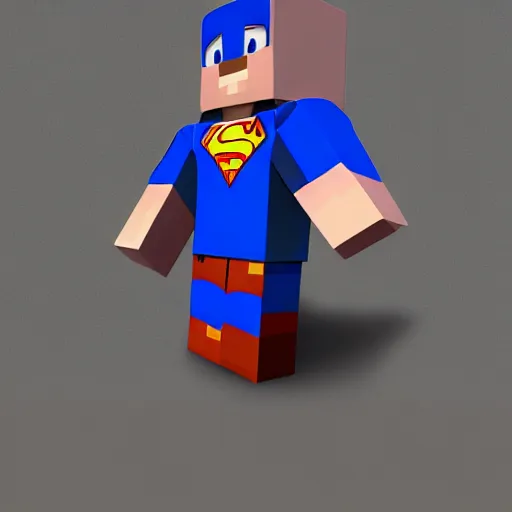 Image similar to cat - superman, hyperrealism, no blur, 4 k resolution, ultra detailed, style of minecraft