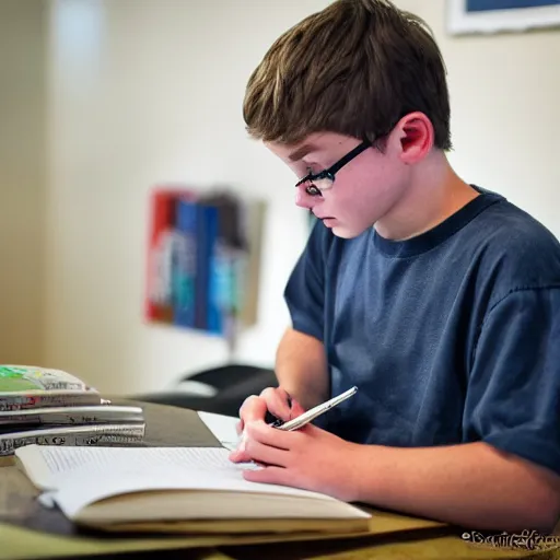 Prompt: Ethan Smith writing his next guide, (EOS 5DS R, ISO100, 84mm, RAW, postprocessed, facial features)