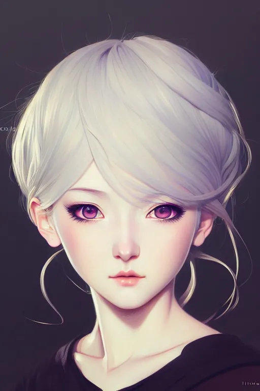 Prompt: portrait Anime girl, cute-fine-face, white-hair pretty face, realistic shaded Perfect face, fine details. Anime. realistic shaded lighting by Ilya Kuvshinov and Gustav Klimt