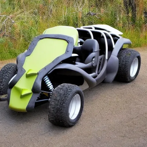 Image similar to a dune buggy that looks like an ankylosaurus