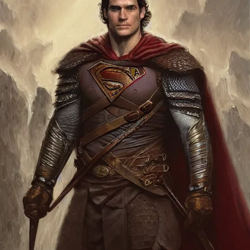 Image similar to Henry Cavill as a fantasy D&D character, portrait art by Donato Giancola and James Gurney, digital art, trending on artstation