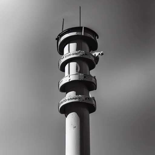 Image similar to A civil defense siren falling off of it's pole, motion blur