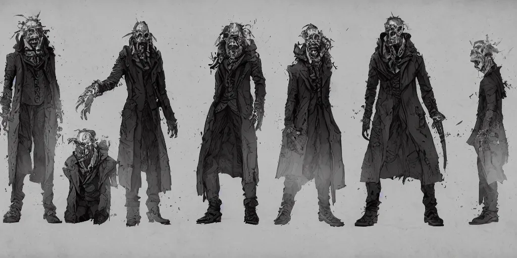 Image similar to victor frankenstein, character sheet, concept design, contrast, kim jung gi, greg rutkowski, zabrocki, karlkka, jayison devadas, trending on artstation, 8 k, ultra wide angle, pincushion lens effect