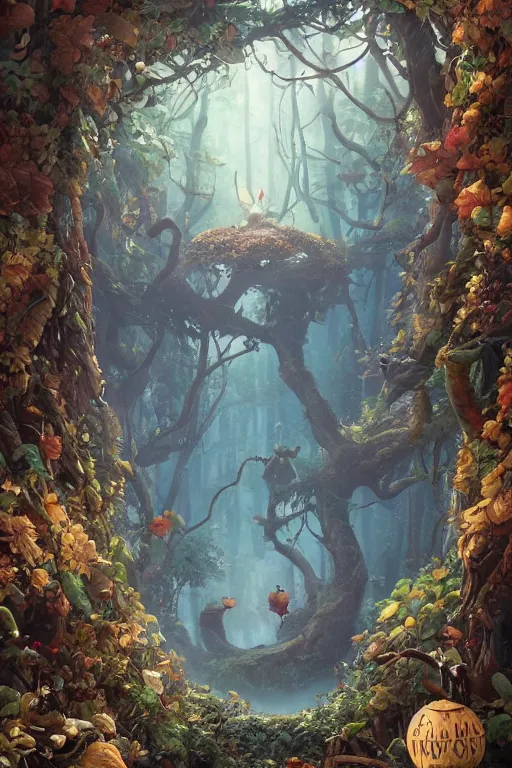 Image similar to round antropomorphic acorn forest adventure movie, cerebri movie poster, by james jean, greg rutkowski, anato finnstark. pixar. hyper detailed, 5 0 mm, award winning photography