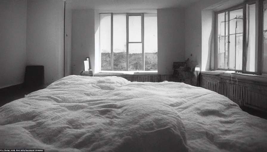 Prompt: interior of a bedroom in 1 9 9 9 stretching into the horizon, depth, liminal space, atmospheric, the backrooms, scp