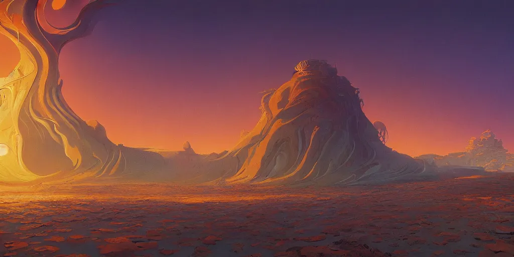 Image similar to the sands of time, a highly detailed cinematic oil painting by roger dean and alena aenami, dynamic lighting