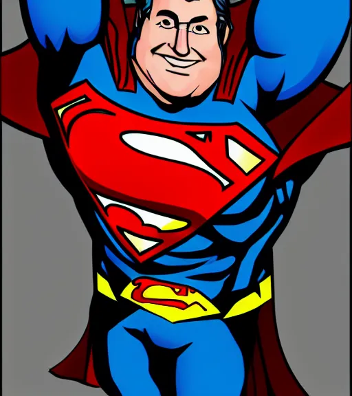 Prompt: gabe newell as a superman, digital paint