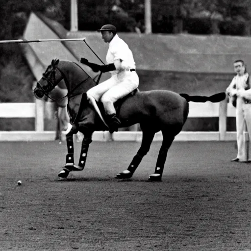 Prompt: adolf hitler playing a polo game