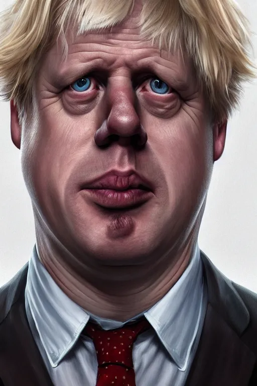 Prompt: Boris Johnson as a Family Guy character, realistic portrait, symmetrical, highly detailed, digital painting, artstation, concept art, smooth, sharp focus, illustration, cinematic lighting, art by artgerm and greg rutkowski and alphonse mucha