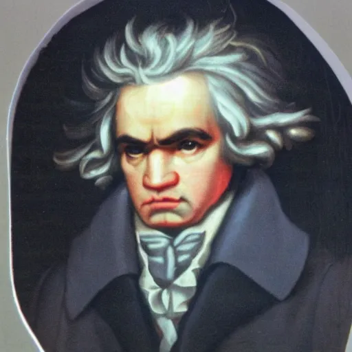 Image similar to a school book photo of beethoven staring.