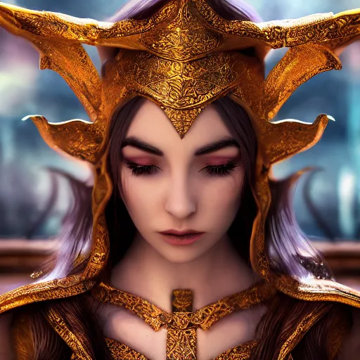 Image similar to beautiful elf with ornate robes, highly detailed, 4k, HDR, smooth, sharp focus, hyper realistic, high resolution