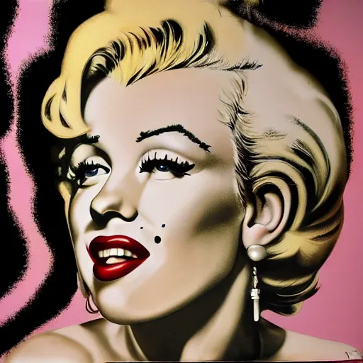 Image similar to portrait of Marilyn Monroe in the seven year itch, painted by Trevor brown