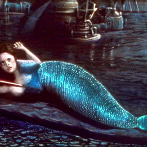 Prompt: a film still of mermaid in star wars 1 9 7 7, realistic, photorealistic, detailed,