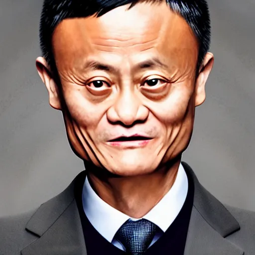 Prompt: jack ma tiny face enlarge cranium photo portrait