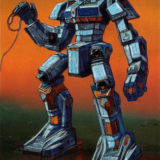 Image similar to humanoid tiger combat mecha in the style of vasily vereshchagin and evangelion