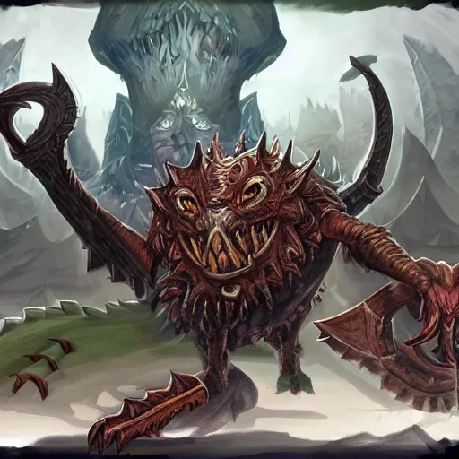 Image similar to Runescape boss monster concept art, highly detailed, beast of legends, exciting, magnificent