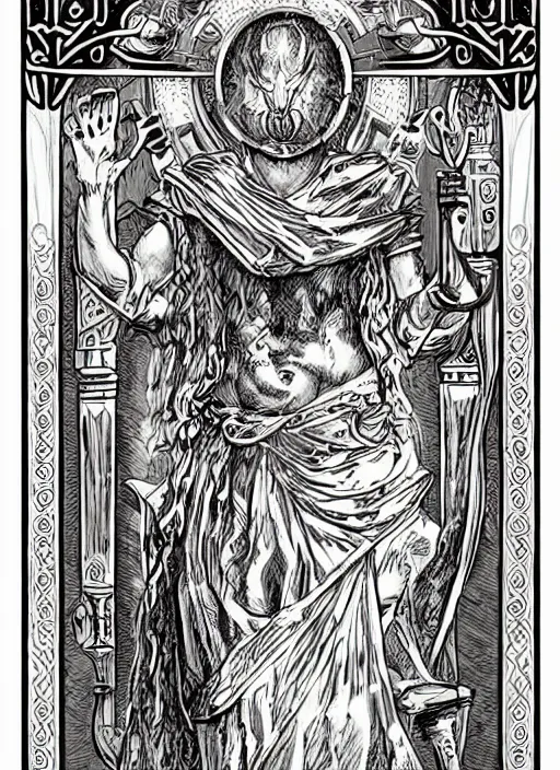 Prompt: tarot card template _ by _ filipe _ pagliuso _ and _ justin _ gerard _ symmetric _ fantasy _ highly _ detailed _ realistic _ intricate _ port