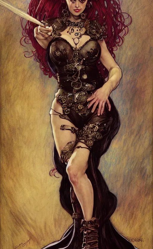 Image similar to full length portrait of a woman who is a mix cookie monster and taylor swift, sorcereress using dark seduction magic, d & d, medieval, fantasy, royo, klimt, miro, vallejo, frazetta, alphonse mucha, greg rutkowski, whealan