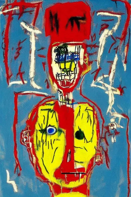 Prompt: a woman inside of an empty light bulb. the woman has wings. by basquiat