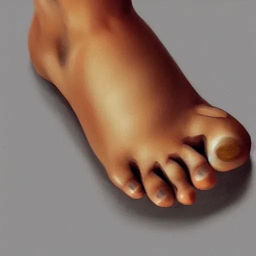 Prompt: a human foot but every toe is a dog, digital art, realistic, artstation