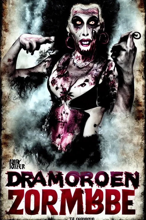 Image similar to drag queen monster zombie horror movie poster