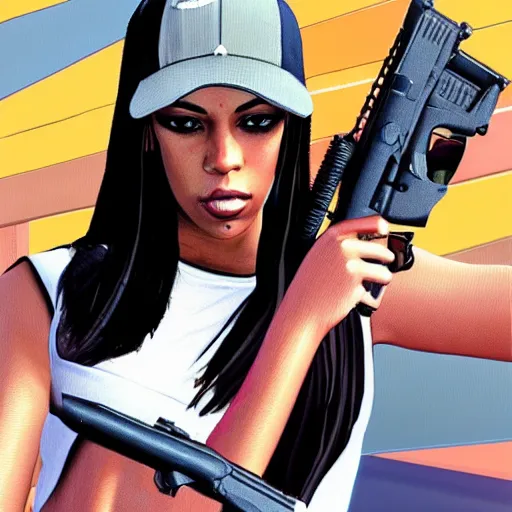 Image similar to aaliyah haughton in gta style