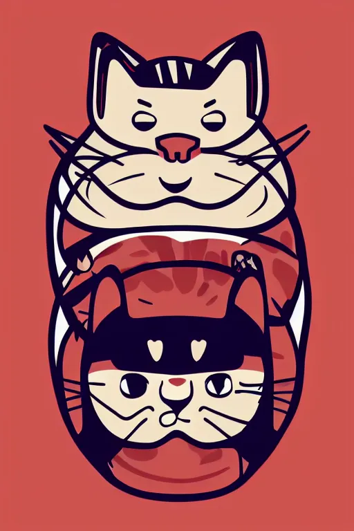 Image similar to Portrait of a cat as a sumo wrestler, sticker, colorful, illustration, highly detailed, simple, smooth and clean vector curves, no jagged lines, vector art, smooth