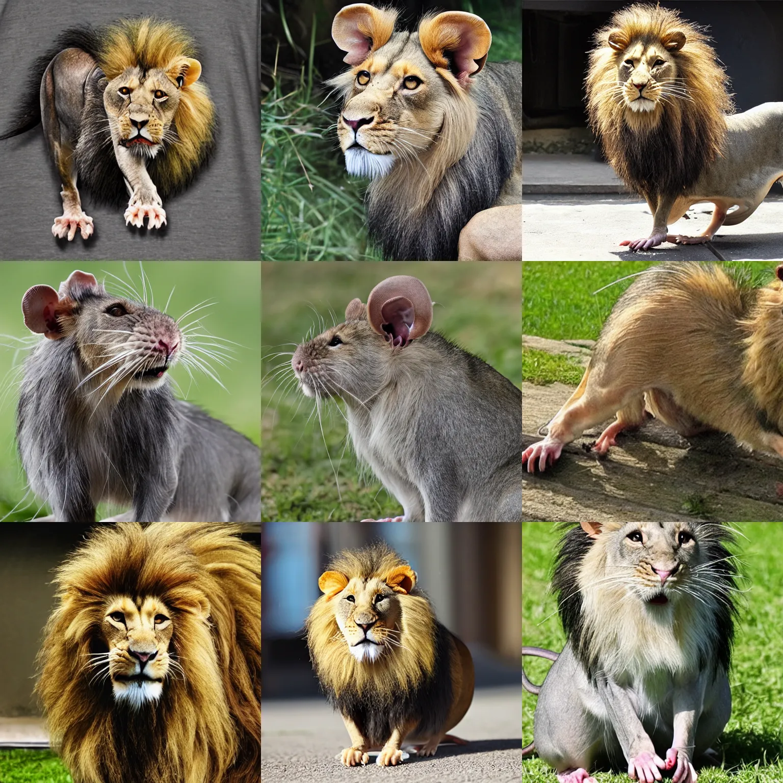 Prompt: half rat half lion