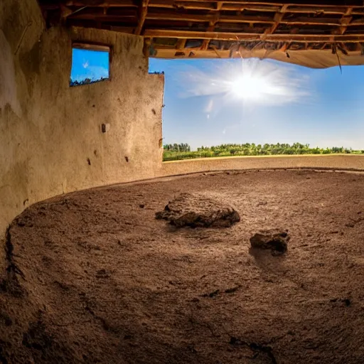 Image similar to tanztheater made of mud and clay, pina baush theater, wide angle with flare,