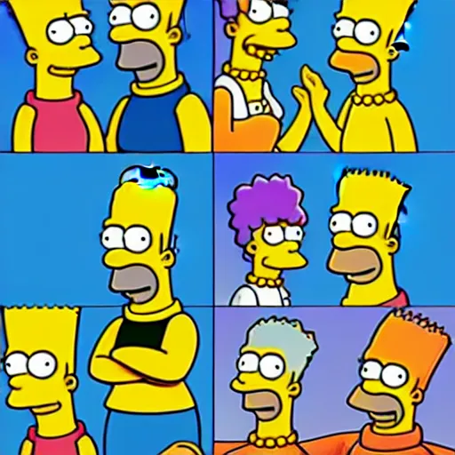 Image similar to The Simpsons, digital art, cartoon style.