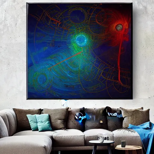 Image similar to elysium mothership retribution scarce color palette cold power-line alienated scenery in a dream subconscious cavern sacred geometry canvas carefully structured abstract expressionism oil painting by Eemre Aaa (2041)