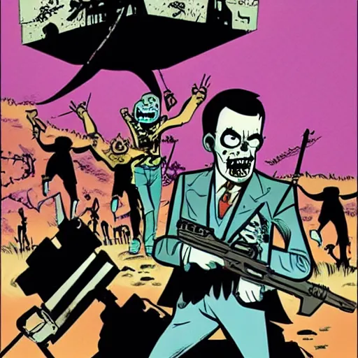 Image similar to zombie apocalypse by darwyn cooke, detailed