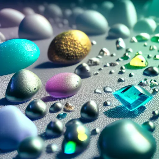 Prompt: studio photo of precious stones with fungal cultures and mold with little pastel coloured filaments in microscope, octane render, tilt shift, polarized light, ultrasharp focus, unreal engine 5, bokeh background, hyperrealism, vray